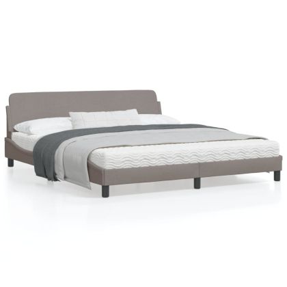 Рамка за легло с табла, таупе,180x200 см, плат