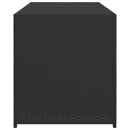 Градински сандък за съхранение, черен, 283 л, полиратан