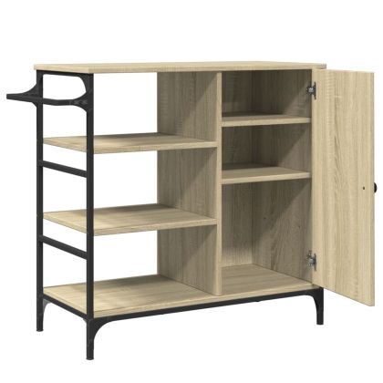 Кухненска количка дъб сонома 87,5x38,5x84,5 см инженерно дърво