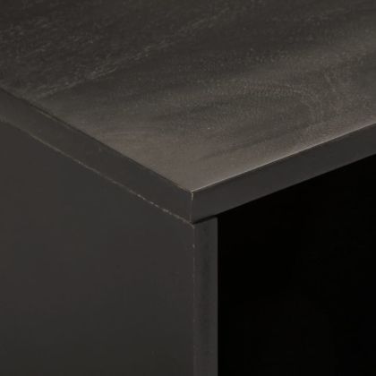 ТВ шкаф, черен, 80x31x46 см, масивно мангово дърво