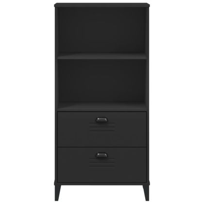 Библиотека "VIKEN", черна, 60x35x123 см, инженерно дърво