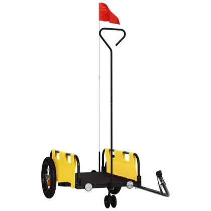 Ремарке за колело, жълто, Оксфорд плат и желязо