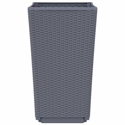 Градински кашпи, 4 бр, синьо сив, 32,5x32,5x57 см, PP