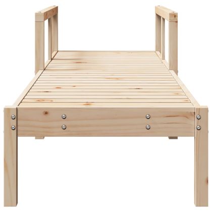 Шезлонг, 199,5x62x55 см, борово дърво масив