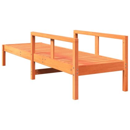 Шезлонг, восъчнокафяв, 199,5x62x55 см, борово дърво масив