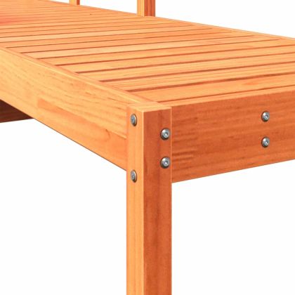 Шезлонг, восъчнокафяв, 199,5x62x55 см, борово дърво масив