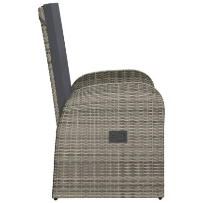 Градински столове с възглавници, 2 бр, полиратан, сиви