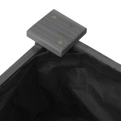 Градинска повдигната леха с вложка сива 120x120x25 см ела масив