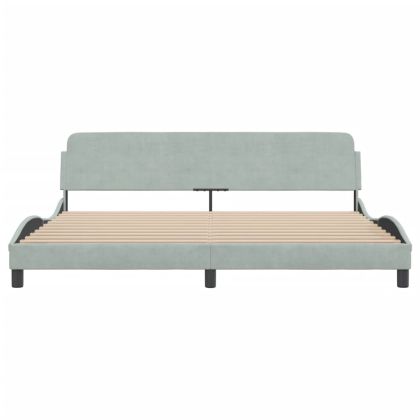 Рамка за легло Dover, светлосива, 200x200 см, кадифе