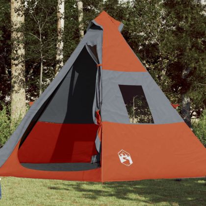 Къмпинг палатка типи, 7-местна, оранжева, водоустойчива