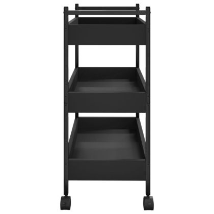 Кухненска количка, черна, 50x30x70 см, инженерно дърво