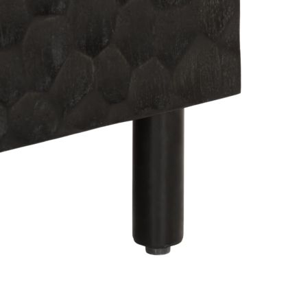 Страничен шкаф, черен, 60x33x75 см, манго масивно дърво