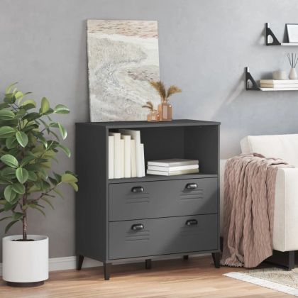 Библиотека "VIKEN" антрацитно сива 80x40x90 см инженерно дърво