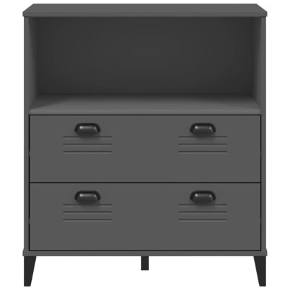 Библиотека "VIKEN" антрацитно сива 80x40x90 см инженерно дърво