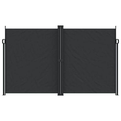Прибираща се странична тента, черна, 200x1200 см