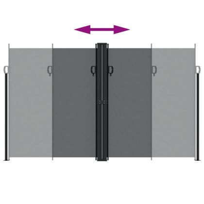 Прибираща се странична тента, черна, 200x1200 см