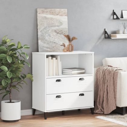 Библиотека "VIKEN", бяла, 80x40x90 см, инженерно дърво