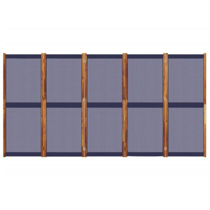 Параван за стая, 5 панела, тъмносин, 350x180 cм