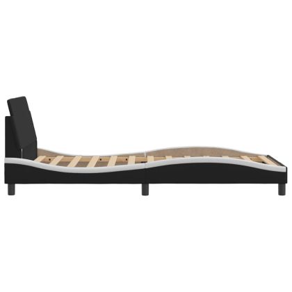 Рамка за легло Dover, черна, бяла, 100x200см, изкуствена кожа