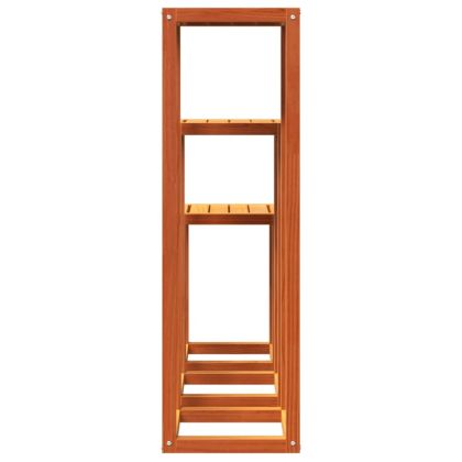 Стойки за растения, 3 бр, восъчнокафяво, борово дърво масив