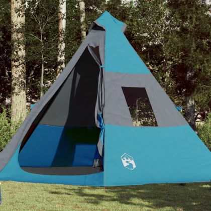 Къмпинг палатка типи, 7-местна, синя, водоустойчива