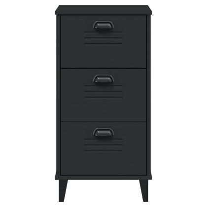 Нощно шкафче VIKEN, черно, инженерно дърво