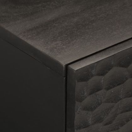 Кафе маса, черна, 80x50x40 см, мангово дърво масив