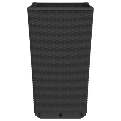 Градински кашпи, 2 бр, черни, 32,5x32,5x57 см, PP