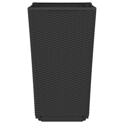 Градински кашпи, 2 бр, черни, 32,5x32,5x57 см, PP