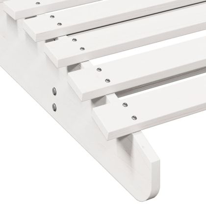 Шезлонги, 2 бр, бели, 205x60x31,5 см, борово дърво масив