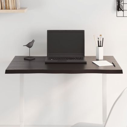 Плот за маса тъмнокафяв 80x60x2 см обработен масивен дъб