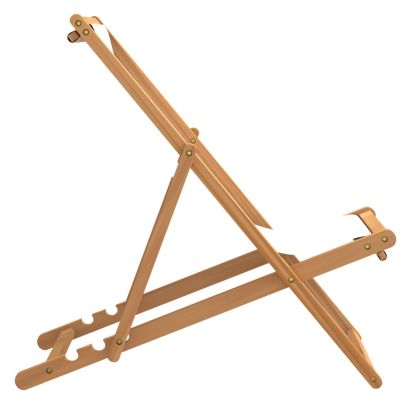 Стол за веранда, тиково дърво, 56х105х96 см, кремав