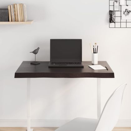 Плот за маса тъмнокафяв 80x60x(2-4) см обработен масивен дъб