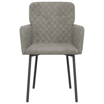 Трапезни столове, 2 бр, светлосиви, кадифе