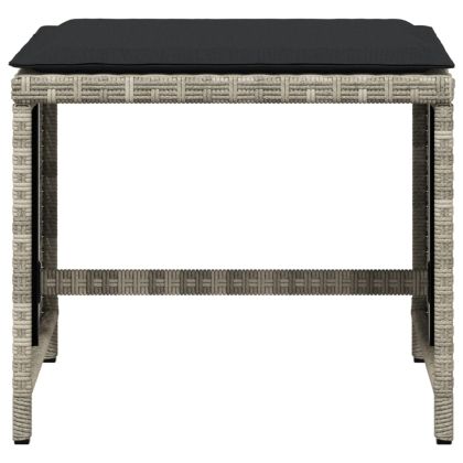 Външни табуретки с възглавници 4 бр светлосиви 41x41x36 см