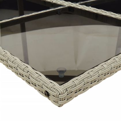 Градински комплект от 13части с възглавници светлосив полиратан