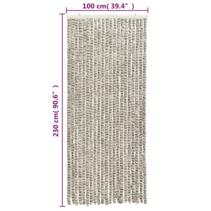 Ресни за врата против мухи, светлосиво и тъмносиво, 100x230 см