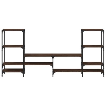 ТВ шкаф, кафяв дъб, 206,5x28,5x95 см, инженерно дърво