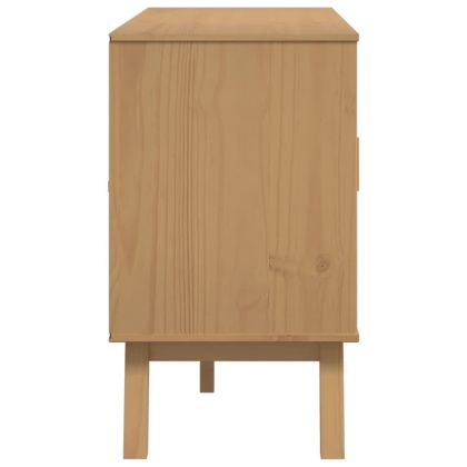 Сайдборд OLDEN, сиво и кафяво, 114x43x73,5 см, бор масив