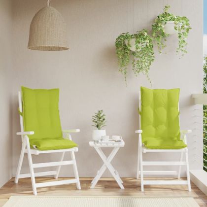 Възглавници за столове с облегалка 2 бр яркозелени Оксфорд плат