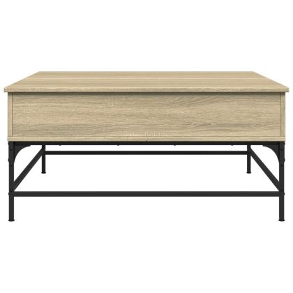 Кафе маса, сонома дъб, 95x95x45 см, инженерно дърво и метал