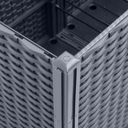 Градински сандък с пергола, синьо сив, 160x160x140 см, PP