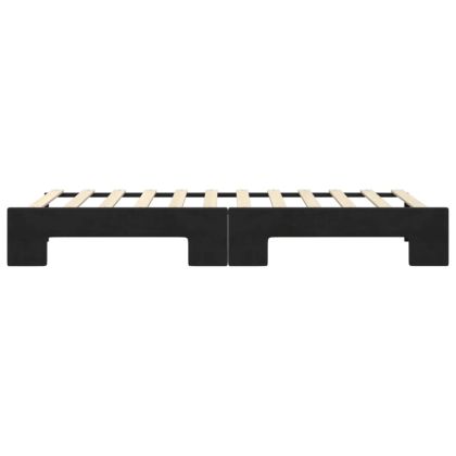 Канапе с изтеглящо разтегателно легло черно 80x200 см кадифе