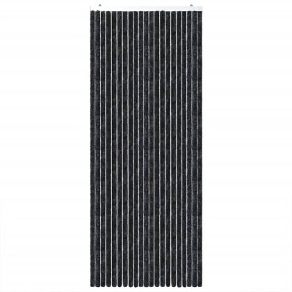 Ресни за врата против мухи, антрацит, 100x200 см, шенил