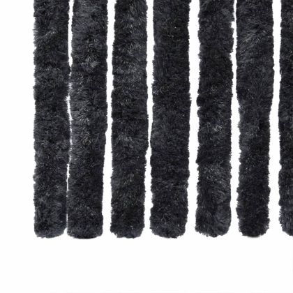 Ресни за врата против мухи, антрацит, 100x200 см, шенил