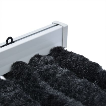 Ресни за врата против мухи, антрацит, 100x200 см, шенил