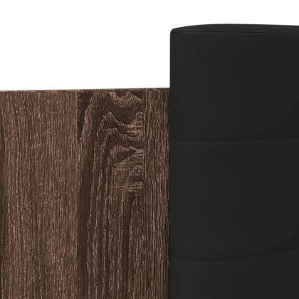 Рамка за легло с табла, кафяв дъб, 75x190 см, инженерно дърво