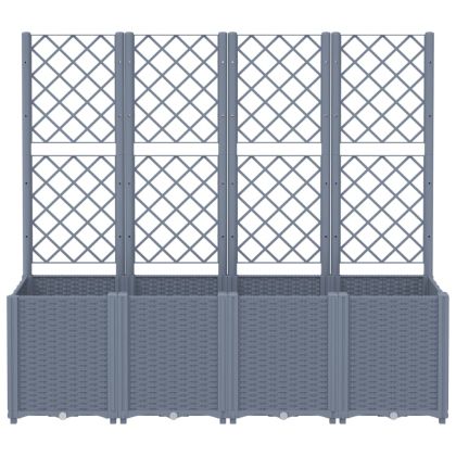 Градински сандък с пергола, синьо сив, 160x40x140 см, PP