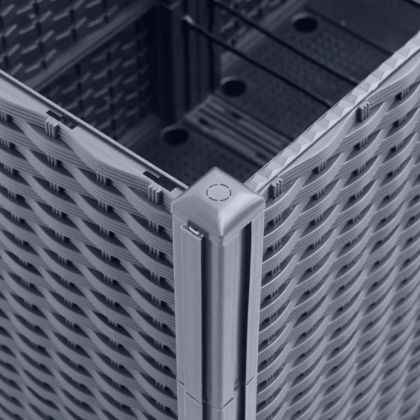 Градински сандък с пергола, синьо сив, 160x40x140 см, PP