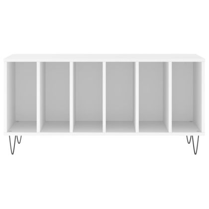 Шкаф за грамофонни плочи бял 100x38x48 см инженерно дърво